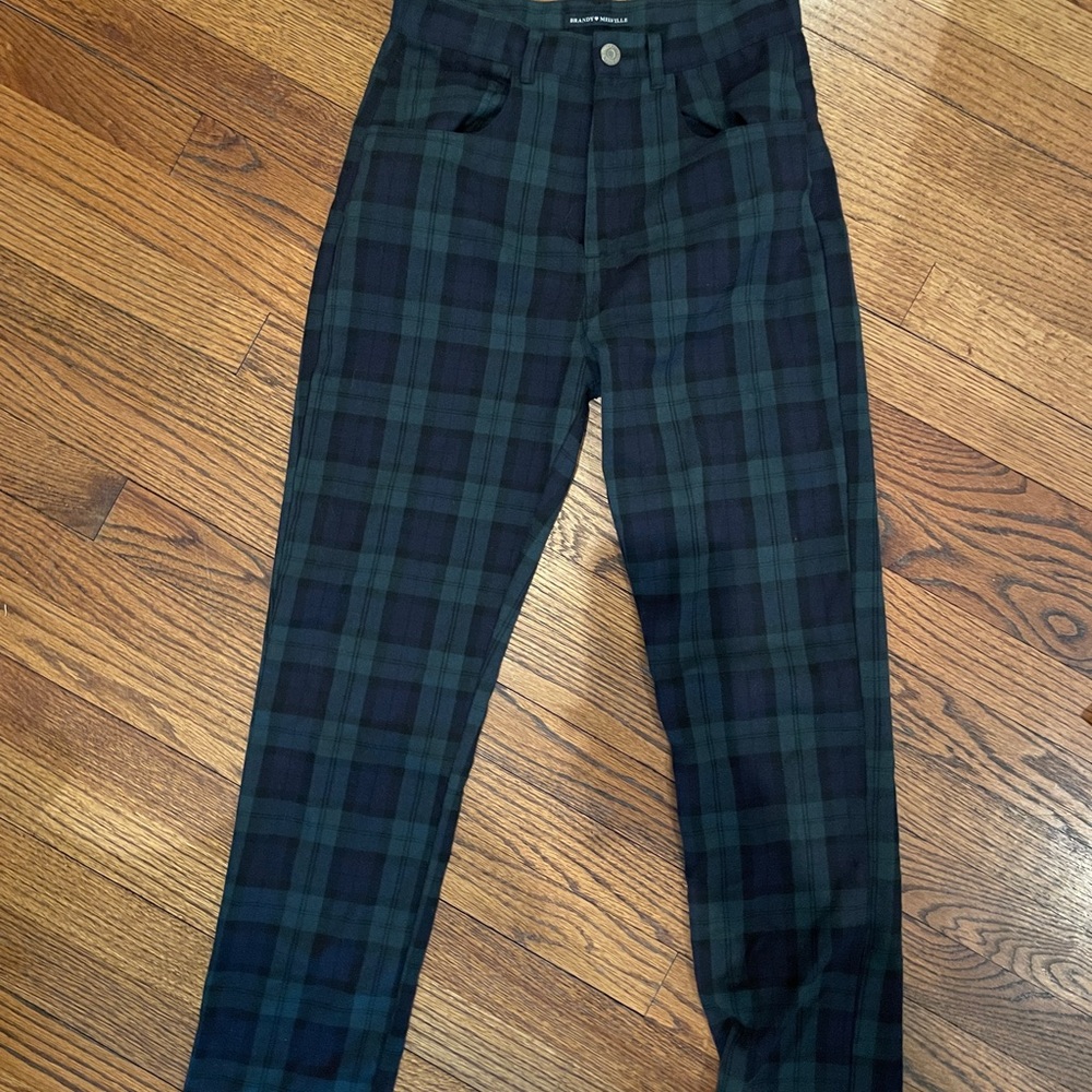 black and green plaid pants